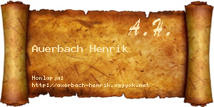 Auerbach Henrik névjegykártya