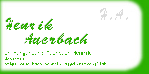 henrik auerbach business card